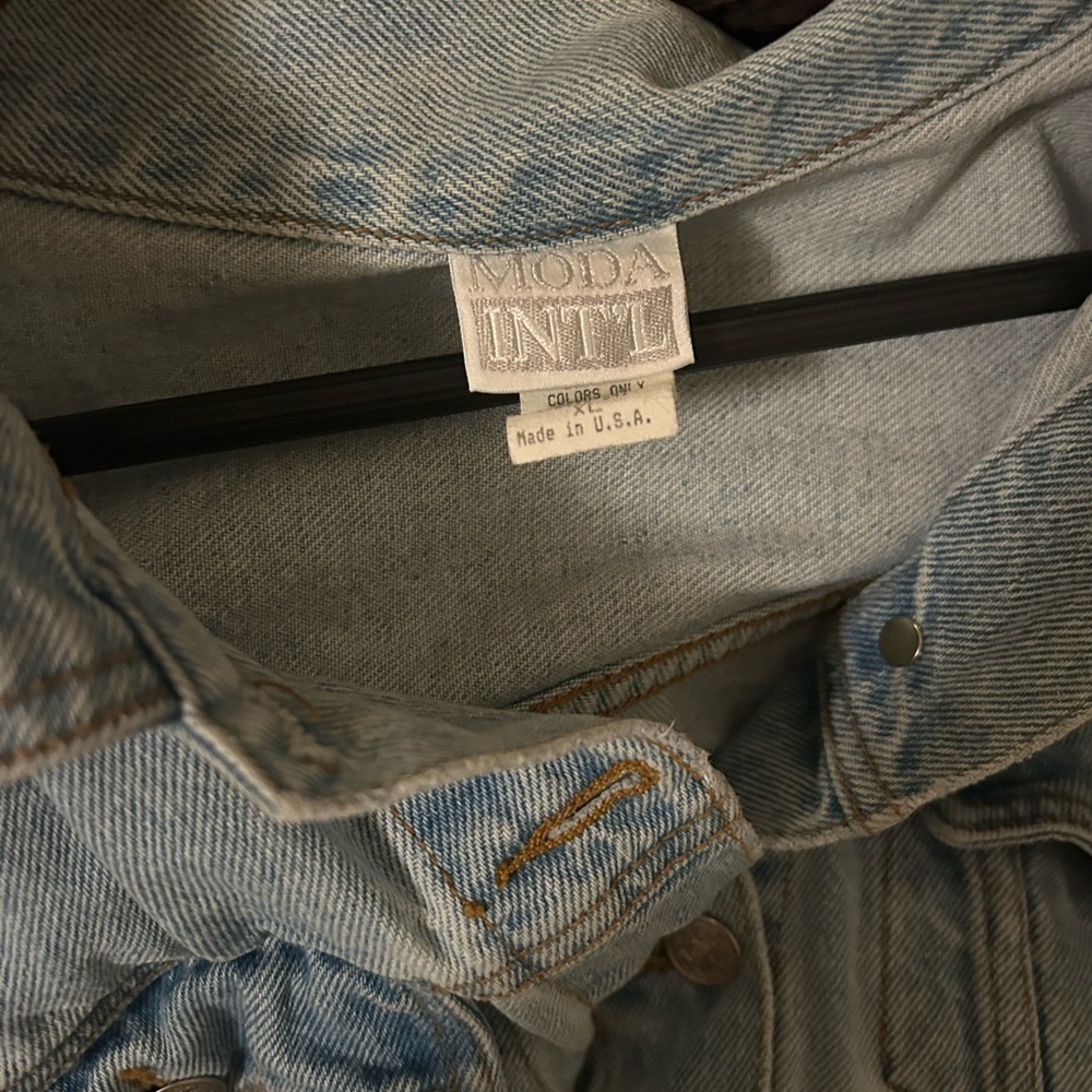 Vintage Moda International, Victoria's Secret Denim Jean Jacket Coat Cropped - Picture 2 of 4